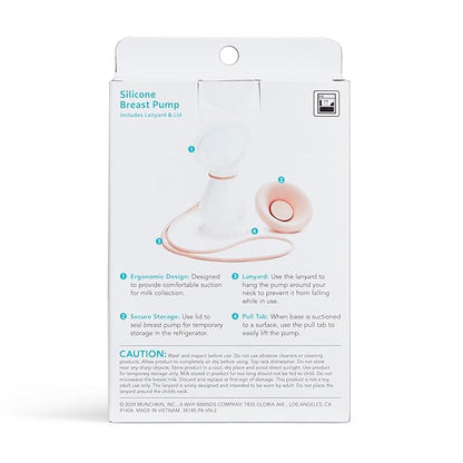 Munchkin Manual Breast Pump for Breastmilk, Food Grade Silicone, BPA Free, 4 Ounce - Portable Breastfeeding Essential for Expressing Milk at Home, Work, and On The Go, Clear/Pink