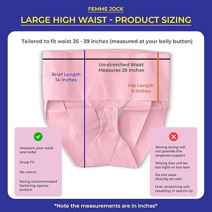 Women's Pelvic Support Belt - Uterus & Bladder Girdle | Postpartum Recovery, Pain Relief | High Waist Pink (Large)