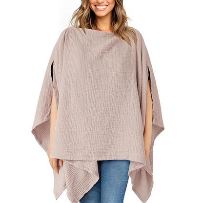 Konssy Muslin Nursing Cover for Breastfeeding, 360° Full Privacy Breathable 100% Cotton Breastfeeding Cover, Multi-use