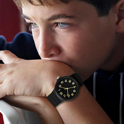Kids Analog Watch Boys Girls, 30M Waterproof, Sports Watch for Boys, Easy to Read Children's Thin Dial Wrist Watches with Soft Band, for Ages 5-15 Kids Great Birthday Gifts Christmas Day