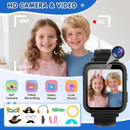 Smart Watch for Kids with 39 Games Touchscreen Camera Video, Music Player, Pedometer, Calculator, Calendar, Stopwatch, Flashlight, Alarm Clock 12/24 hr, Birthday Gifts Toys for Boys Ages 3-12