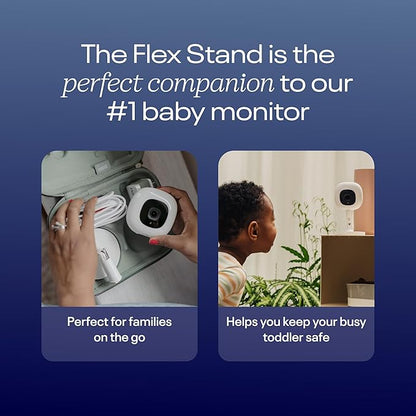 Nanit Travel Light Bundle Pro Camera with Portable Flex Stand, Sound + Light Audio Monitor & Baby Night Light, and Travel Case - Gray Oxford Edition