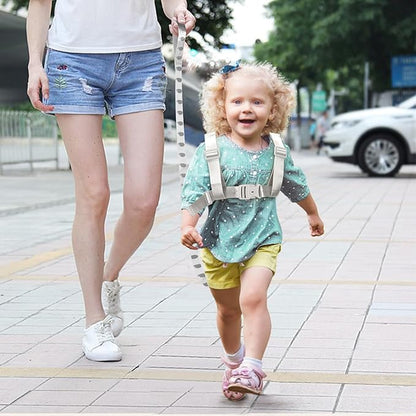 Accmor Toddler Harness Leash, Collapsible Cute Rabbit Kids Leash + Anti Lost Wrist Link for Outdoor Travel, Soft Child Walking Harness Tether Wristband Assistant Strap Belt Protector for Baby Girls