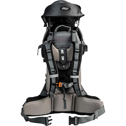 ClevrPlus Canyonero Camping Baby Backpack Hiking Kid Toddler Child Carrier with Stand and Sun Shade Visor, Black