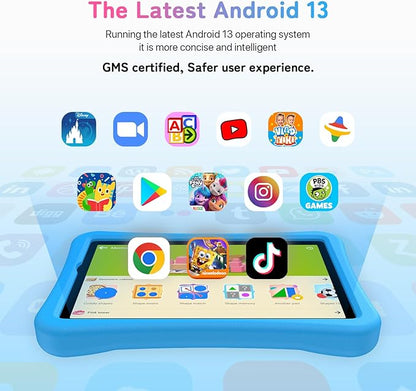 UMIDIGI Kids Tablet, G1 Tab Android Tablet PC, 10.1" Tablet for Kids, 8G+64G up to 1TB, WiFi 6, 8MP+8MP Dual Camera, Quad-Core, 6000mAh, BT5.0, TÜV Eye Bluelight, Parental Control,Blue