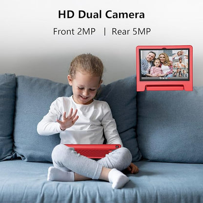 JREN Tablet for Kids｜10 Inch Kids Tablet Android 14｜Octa-core｜64GB｜WiFi ｜Bluetooth｜Parental Control｜Children Content｜Children Toddler Red