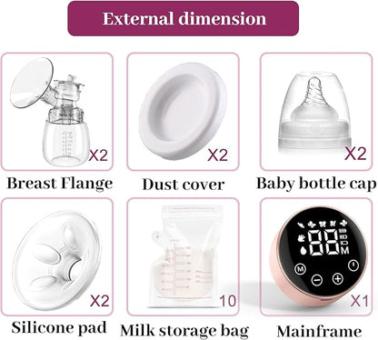 Electric Breast Pump, 3 Modes 9 Levels,Whisper-Quiet Electric Breast Pump, Anti-Backflow, Touchscreen LED，Portable for Home & Travel