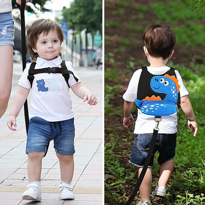 Accmor Toddler Harness Leash with Anti Lost Wrist Link, Cute Dinosaur Kids Harnesses Children Leashes, Baby Walking Harness Keep Child Close Wristband Strap for Boys Travel