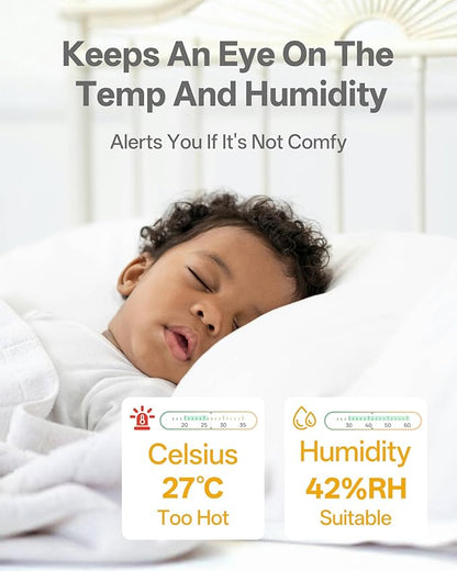 ARENTI Baby Monitor, Cry & Motion Detection, 2K Smart Baby Camera with 5-Inch Upgraded Wireless Display, Two Way Audio, Super Night Vision, Temp & Humidity Sensor, Lullabies