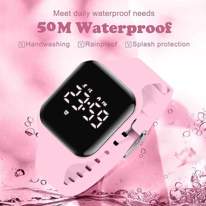 Kids Watches for Girls Boys Digital Sport Watch with Step Counter Pedometer Vibration Alarm Clock, No App Waterproof Fitness Tracker Kids Watch Boys Girls Teens Students Ages 5-16