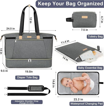 ITIEZY Diaper Bag Tote for Baby - Large Mommy Bag with Portable Changing Pad Pacifier Case, Hospital Bags Travel Baby Bag