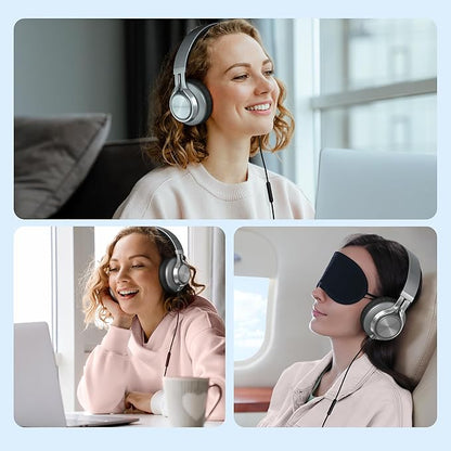 AILIHEN C90 Wired Headphones with Microphone Volume Control, Noise Reduction Over Ear Headphones Wired 3.5mm, Super Soft Corded Headphone for Cellphones, Tablet and Chromebook (Grey)