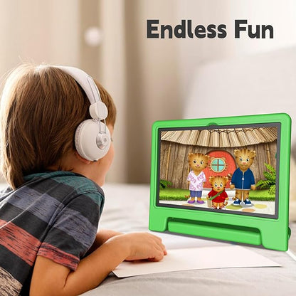 Kids Tablet, 10.1 Inch Tablet for Kids Android 14, 64GB Octa-Core, WiFi, Big Battery, Kids Space, Parental Control 1280 * 800 HD Display Children Tablets Green