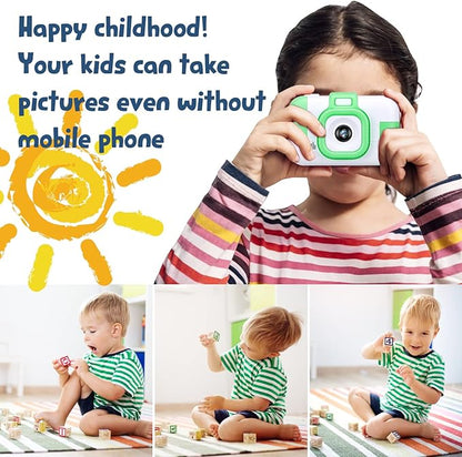 SUZIYO Kids Video Camera, Best Christmas Birthday Gifts Toys for Children, Toddlers Selfie Digital Camcorder 1080P Dual Lens 2.4 Inch HD for Age 3-8 Years Old Boys Girls with 32G SD Card, Green