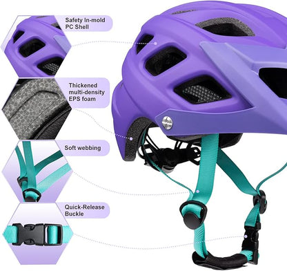 Kids Bike Helmet, SIFVO Kids Helmet 8+ Boys and Girls Bike Helmet with Cool Visor, Bike Helmets for Kids, Youth Bike Helmet Kids Mountain Bike Helmet Lightweight and Sturdy【55-58cm】