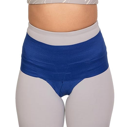 Patented Women’s Pelvic Floor Orthotic Support Belt ― Uterus Pain Relief Girdle for Dropped Bladder, Vulvar Varicosities, Postpartum Recovery, SPD | High Waist - Sapphire Blue (M)