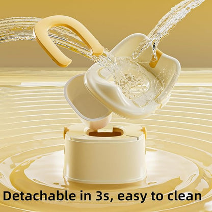 3 in 1 Toddler Potty Training Toilet Seat with Steps Ladder, Foldable Potty Train Chair Adapter for Toddlers Kids Boys Girls, Yellow