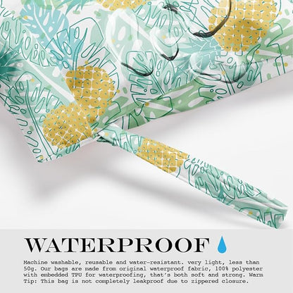 Wet Bag, Wet Dry Bag, Wet Bag for Swimsuit, Travel, Beach, Pool, Diapers, Dirty Yoga Gym Clothes, Makeup Bag, Waterproof Tropical Palm Leaves Decor Jungle Palm Leaf Favors