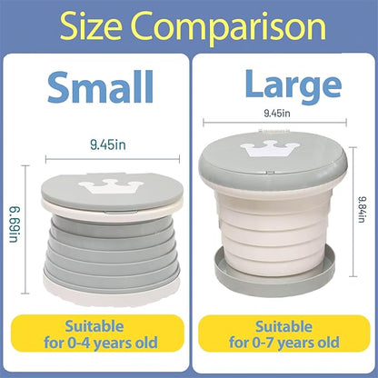 Travel Potty for Toddler, Portable and Foldable Toilet, Apply to Seat Emergency Toilet for Car, Camping, Outdoor, Indoor (grey, large)