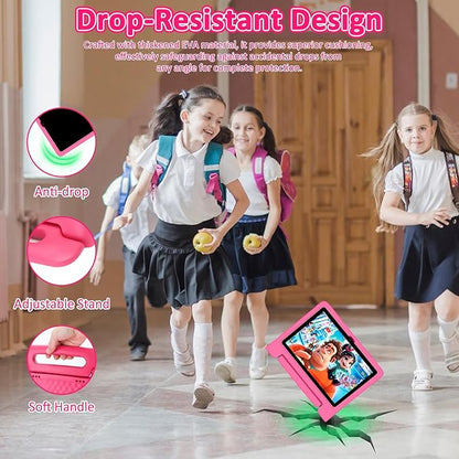 Tablet for Kids, 10.1 inch IPS HD Touchscreen Android 14 64 GB Storage, 8GB RAM, Octa-Core Kids Tablet, Parental Controls, 12-hr Battery, WiFi, GPS - Pink