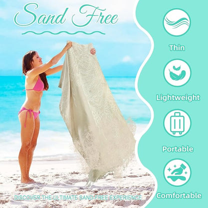 Oversized Turkish Beach Towel Blanket Cotton Giant XL Sandproof Towels Huge Linen XXL Extra Large Big Throw Quilt Blankets for Adults Beige Turtle