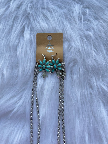 Squash blossom necklace and earring set