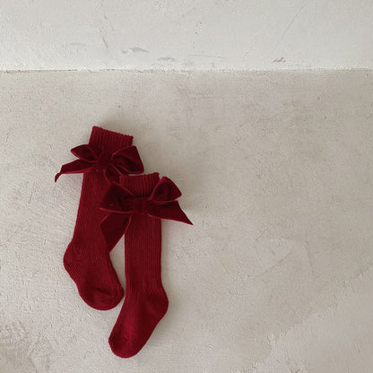 Bowknot woolen baby socks