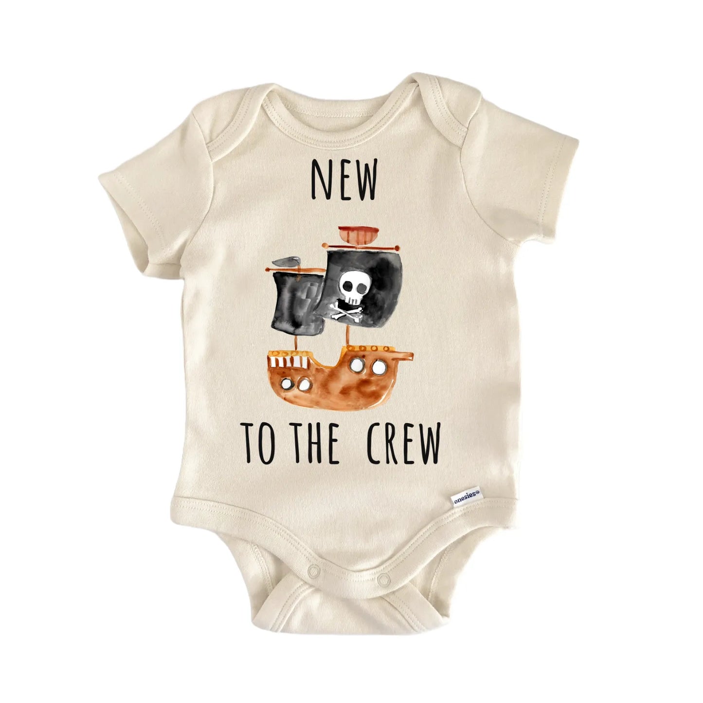 New To The Crew Pirate Ship Baby Gift Baby Bodysuit