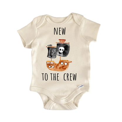 New To The Crew Pirate Ship Baby Gift Baby Bodysuit