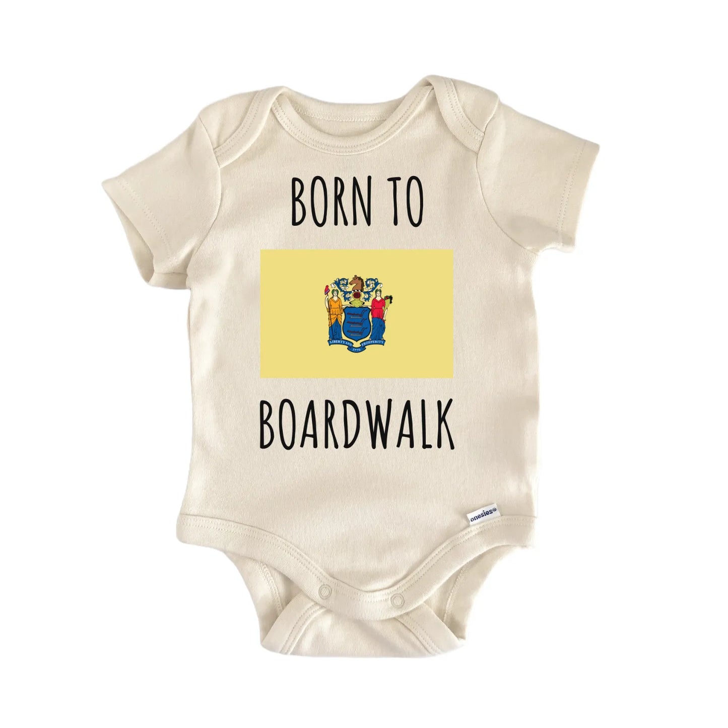 New Jersey Board Walk State Flag Baby Gift Baby Bodysuit
