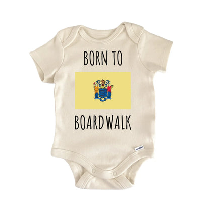 New Jersey Board Walk State Flag Baby Gift Baby Bodysuit