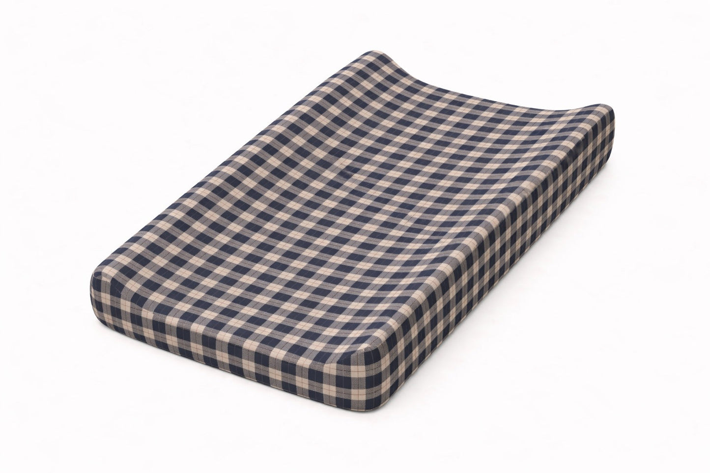 Blue Plaid Changing Pad Cover