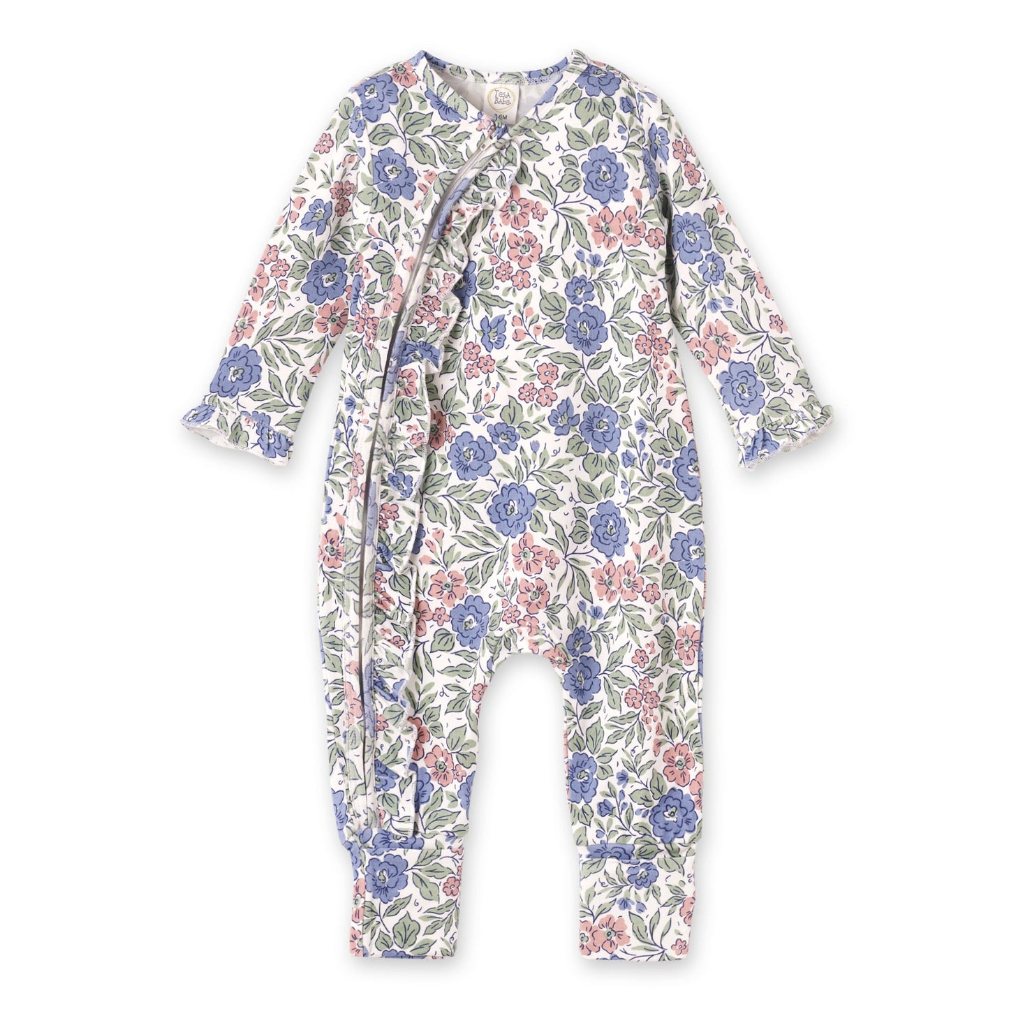 Vintage Floral Zipper Romper - Soft Bamboo Baby