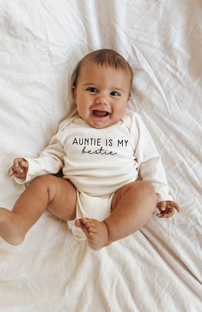 Auntie is My Bestie Organic Bodysuit Long Sleeve