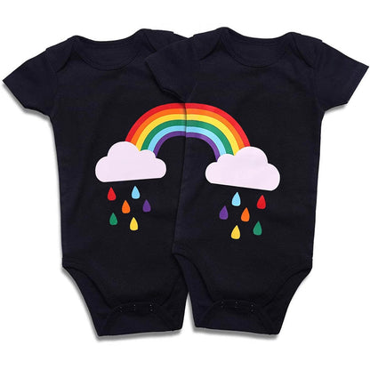 Cotton Baby Onesies 2-Pack - Short Sleeve Bodysuit for Newborn Twins - Soft Infant Clothing