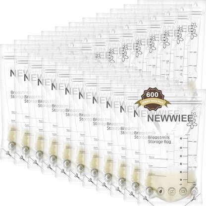 600 Count Breastmilk Storage Bags 7oz Breast Milk Bags for Breastfeeding Self Standing Breastmilk Storing No Leak Double Seal Freezer Storage for Refrigeration and Freezing(Gray)