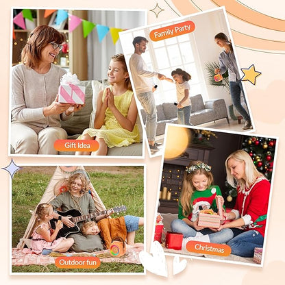 Karaoke Machine for Kids Adults: Mini Portable Karaoke Machine with 2 Wireless Microphones and Lights, Christmas Birthday Gifts for Girls Boys Family Home Party(Orange)