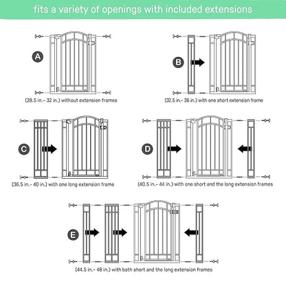 Ingenuity Decorative Extra Tall Baby Gate & Dog Gate, 28.5"-48" Wide, 36" Tall, Hardware or Pressure Mounted, Install on Top or Bottom of Stairs, Banister, or Doorway - Bronze