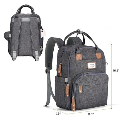 RUVALINO Diaper Bag Backpack, Multifunction Travel Pack Maternity Baby Changing Bags, Large Capacity, Waterproof, Dark Gray