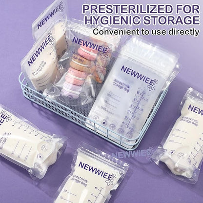 600 Count Breastmilk Storage Bags 7oz Breast Milk Bags for Breastfeeding Self Standing Breastmilk Storing No Leak Double Seal Freezer Storage for Refrigeration and Freezing(Purple)