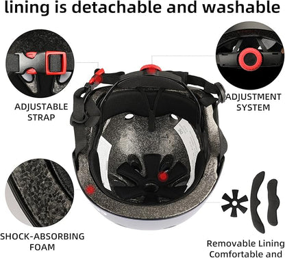 Kids Bike Helmet,Toddler Skateboard Helmets for Ages 2-3-5-8-14 Years Boys Girls，Adjustable Multi-Sport Bicycle Skateboarding Football Roller Skating Scooter Rollerblade Balance Bike Helmet