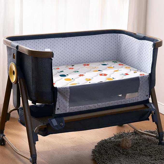Baby Bassinet Mattress 29 x 18 inches- Firm Support and Comfort Premium Foam,Noiseless and Odorless,Hypoallergenic Small Crib Mattress, Fits Moses Basket, Dual Sided with Soft Breathable Fabric
