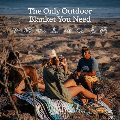 Nomadix Festival Blanket - Perfect for Picnics, Camping, & Lawn Seating - Plush Top & Water Resistant Base - Made with Post Consumer Recycled Materials - Barton Blue - 60x70