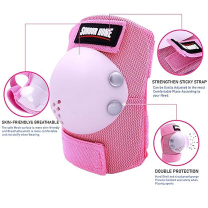 Youth/Kids Knee Pads Elbow Pads Wrist Guards Protective Gear Set for 3-15 Years Child Roller Skates, Skateboard, Cycling, Inline Skating, BMX Bike, Balance Bike, Scooter Riding and Other Outdoor Sports