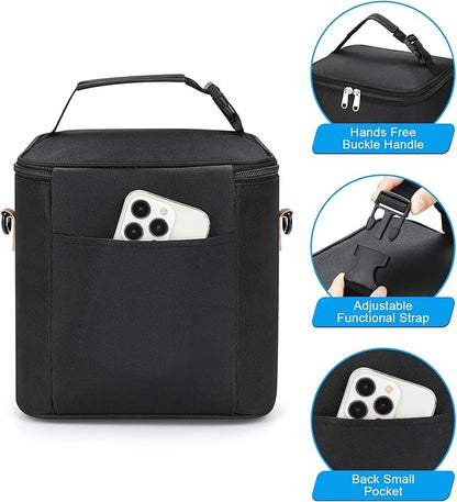 Accmor Breastmilk Cooler Bag with Ice Pack, Baby Bottle Cooler Bags, Insulated Bottle Cooler Tote Bags On The Go, Fits 6 Large 9oz Bottles, for Nursing Mom Daycare Travel, Black