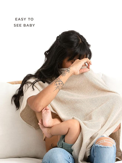 We are Amma | The Cocoon™ - Newborn Essentials Must Haves: Nursing Cover for Breast Feeding Essentials | Nursing Sweater Used as Breastfeeding Cover (Natural, Plus Size)