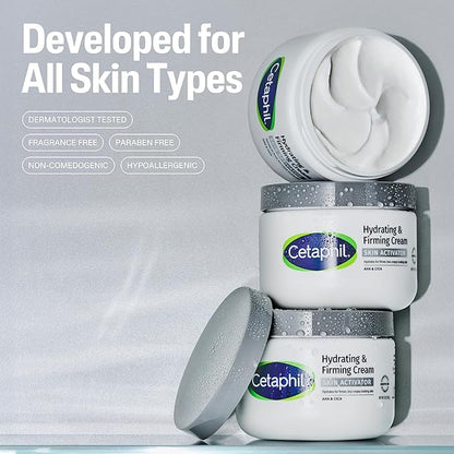 Cetaphil Skin Activator Hydrating & Firming Body Cream 12oz, Mandelic Acid (AHA) and Centella Asiatica (CICA) Cream, Hydrates and Firms Aging Skin, Anti-Aging Skin Care, 12 oz