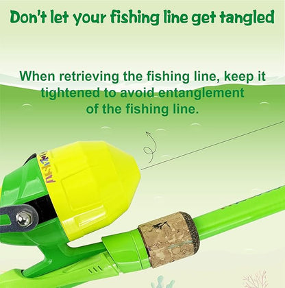 Kids Fishing Pole Set, Kids Fishing Rod and Reel Combo and Fishing Net Tackle Box with Fishing Lures Hooks and Bag for Boy, Girl, Youth, Beginner, Over 3 Years Old