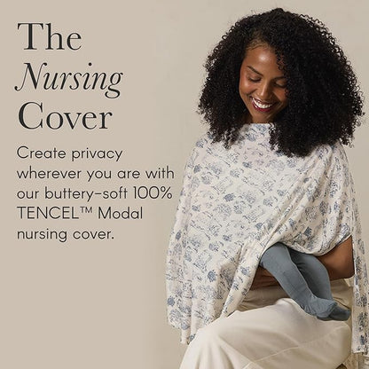 Solly Baby Nursing Cover, Ultra-Breathable, Lightweight Breastfeeding Cover-Up, Buttery-Soft Fabric, Universal Fit, Postpartum Essentials, Newborn Must Haves, Bleu Toile