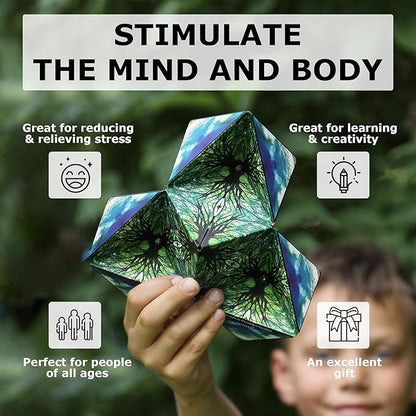 SHASHIBO Gift Box of 4- The Shape Shifting Box (36 Rare Earth Magnets) STEM/STEAM Fidget Geometric 3D Magnetic Transforming Magnetic Box Magic Cube
